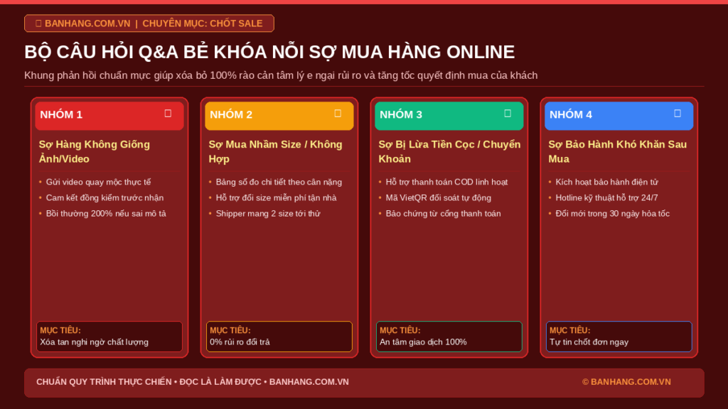 Bộ Câu Hỏi Q&A 10 Tình Huống Bẻ Khóa Nỗi Sợ Mua Hàng Online Cho Khách