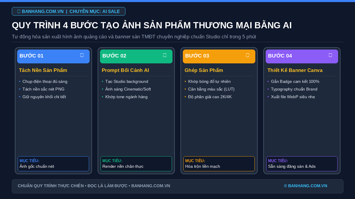 Quy trình 4 bước tạo ảnh sản phẩm thương mại bằng AI Midjourney và Canva