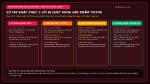 Sổ Tay Khắc Phục 5 Lỗi Bị Quét Khóa Sản Phẩm Trên TikTok Shop Trong 24H